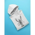 thumbnail image 3 of European Crayfish Pencil Drawing Hoodie Men -Image by Shutterstock, Male x-Large, 3 of 4