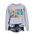 thumbnail image 4 of Fiaer Thanksgiving Women Sweatshirts Letter Graphic Plus Size Pullover Long Sleeve Fashion Crew Neck Baggy Tops Grey L, 4 of 4