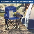 thumbnail image 2 of SAILARY 2 sillas de camping plegables de malla, sillas portátiles de gran tamaño para exteriores, capacidad de peso 325 libras con portavasos, bolsillo de almacenamiento, bolsa de transporte azul, 2 of 5