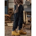 thumbnail image 6 of American Vintage Patchwork Cargo Pants For Men Baggy Comfortable Joggers Sweatpants Casual Outdoor Elastic Waist Trousers, 6 of 6