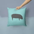 thumbnail image 2 of Carolines Treasures BB8105PW1414 Devon Large Black Pig Blue Check Fabric Decorative Pillow, 14 x 14 in., 2 of 4