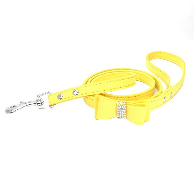 Fashion Bling Crystal Cat Collar Adjustable Puppy Bow Tie Rhinestone Soft Collars Rope Pet for Small Medium Dog
