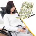 thumbnail image 4 of Luzkey Dossier de Lit Soutien du Dos Réglable Portable Changement d'Angle Fauteuil Inclinable Sans Pieds Cale pour Lecture Assise Manger Se Reposer Plage Feuilles Vertes, 4 of 4