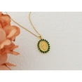 thumbnail image 3 of Gold Plated Crystal Rhinestone Mary Catholic Necklace Christian Jewelry for Women - Green, 3 of 5