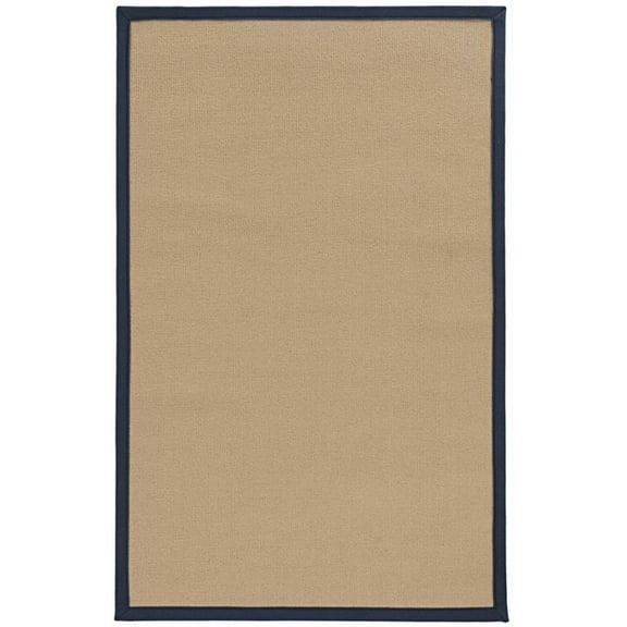 Riverbay Furniture Machine Tufted Wool 1'10"x2'10" Rug in Sisal and Blue