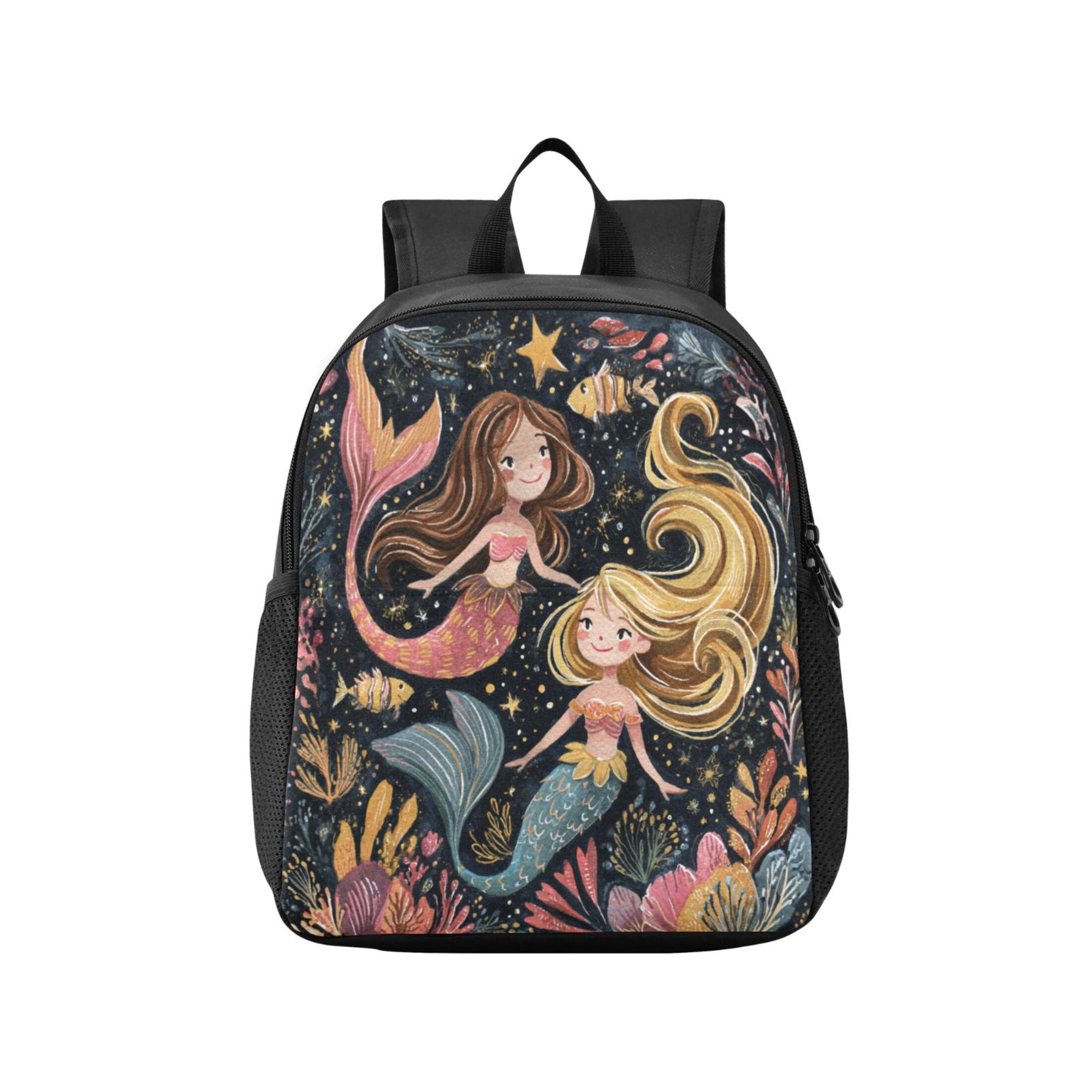 Toddler Backpack Happy Mermaids Waterproof Lightweight Backpack Casual Mini Daypack for Daycare & Travel