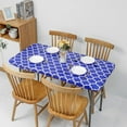 thumbnail image 1 of Yuedong Dining Table Oil Proof Table Cover Elastic Tablecloth For Home Restaurant Wipe Clean Waterproof Outdoor Flannel Moroccan Rubber Band, 1 of 14