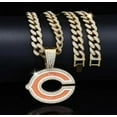 thumbnail image 3 of Bears GEM Chain Necklace – Gold Bling Pendant with 24-Inch Hip Hop Cuban Chain – NFL Chicago Fan Jewelry, 3 of 4
