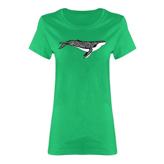 Wild Whale Graphic Shaped T-Shirt Women -Image by Shutterstock, Female XX-Large
