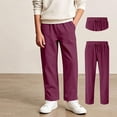 thumbnail image 4 of Kids Boys Corduroy Pants Elastic Sweatpants School Pants Size 9-10 Years Boys Clothes, 4 of 5
