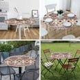 thumbnail image 5 of Tribal Ethnic Pattern Round Tablecloth Geometric Traditional Rhombus Triangle Stripes Fitted Table Cover Washable Tablecloths for Kitchen Dining Party 40-44 inch, 5 of 6