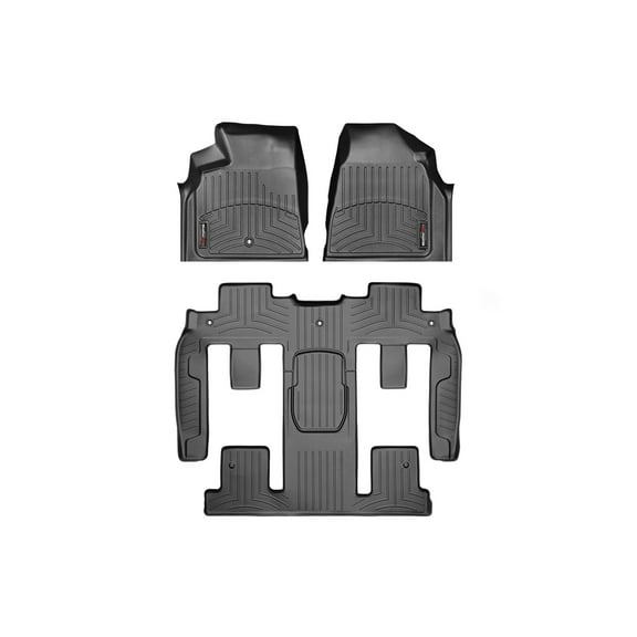 WeatherTech Custom Fit FloorLiners compatible with Enclave, Traverse, Acadia, Acadia Limited - Complete Set (1st Row, 1-Piece 2nd/3rd Row), Black