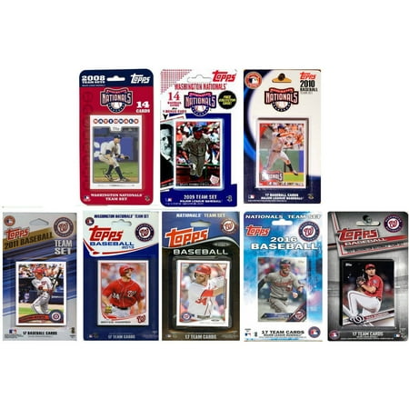Washington Nationals Mlb Card C & I Collectables MLB Washington Nationals 8 Different Licensed Trading Card Team Sets ()