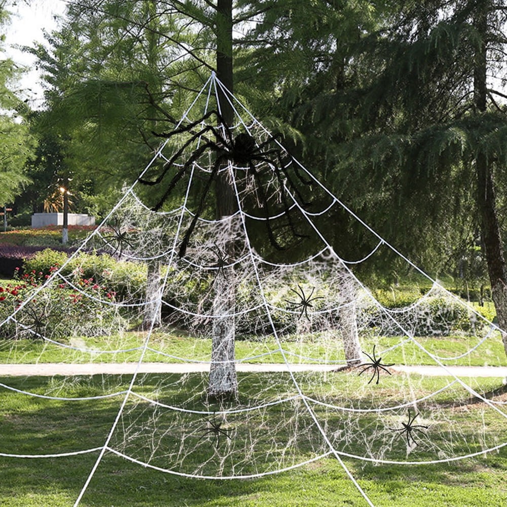 Details about   Halloween Mega Spider Web 23x17' Giant Spider Set Outdoor Decorations Yard Party 