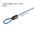 thumbnail image 2 of Uxcell 2.5mmx0.5m Coated Security Steel Cable Luggage Lock Wire Rope Double Loop Blue 2 Pack, 2 of 5