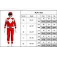 thumbnail image 6 of Power Rangers Cosplay Jumpsuit Fancy Dress up costume party Playsuit Costume Cosplay Full Bodysuit Halloween Kids 3D Style XL Size,Red, 6 of 7