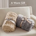 thumbnail image 4 of Solid Ruched Faux Fur Throw (50"x60") - Reverse Ultra-Soft Faux Mink, 2-Sided Use | Oeko-Tex Certified, Machine Washable, 4 of 19