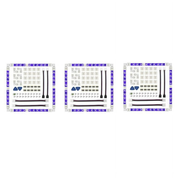 3 Conjunto Conector de Tira de LED Conector de Tira de Luz RGB Sin Soldadura de 4 Y 10 mm para 5050 SMD - Conectores Sin Espacios, Conectores En Forma de L