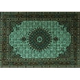 thumbnail image 1 of Ahgly Company Machine Washable Indoor Rectangle Medallion Turquoise Blue Traditional Area Rugs, 5' x 7', 1 of 4
