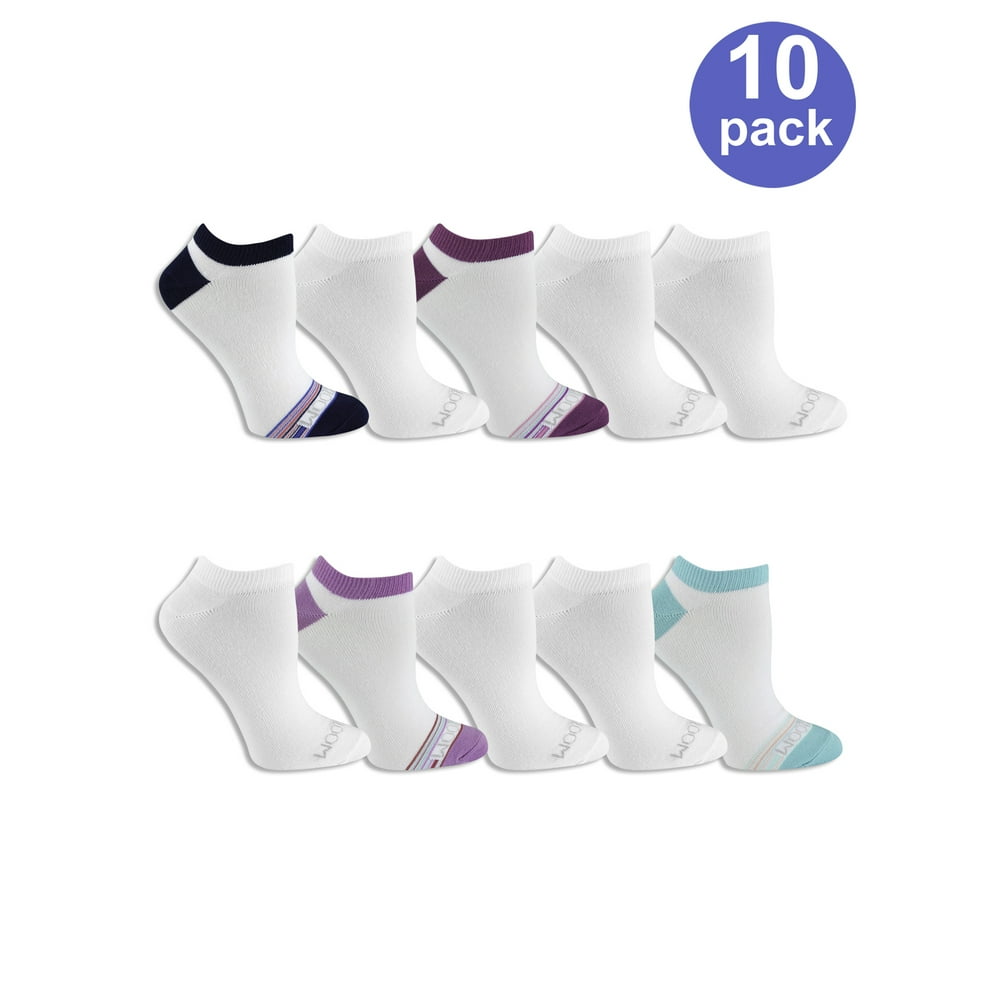 Fruit of the Loom Hanes Women's Everyday Soft Flat Knit No Show Socks