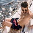 thumbnail image 2 of luoweisi Men's Beach Shorts Quick Dry Swim Trunks with Mesh Lining Flamingo M, 2 of 5
