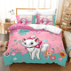 thumbnail image 3 of Juego de ropa de cama Kawaii Marie Cat, funda de edredón rosa de dibujos animados, textiles para el hogar, tamaño King y Queen, funda de edredón doble, accesorios de dormitorio, 3 of 5