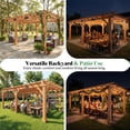thumbnail image 5 of LUXOAK 12x20 ft Outdoor Wooden Pergola, Large Solid Cedar Pergola Kit with Slatted Roof Design, Heavy-Duty Frame for Backyard, Red-Brown Finish, 5 of 9
