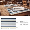 thumbnail image 3 of Placemats Set of 4, Navy Blue Khaki Striped Woven Placemat, Linen Place Mats for Kitchen/Dining Tables, Farmhouse Stripes Modern Abstract Art Washable Table Mats for Party, 3 of 8