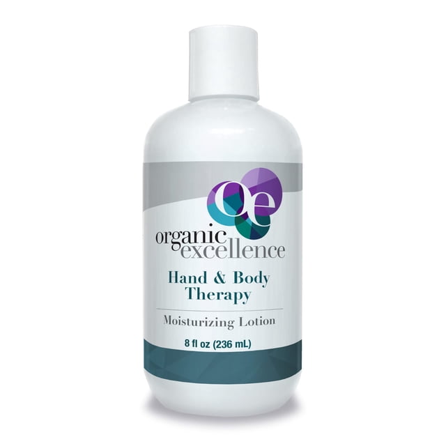 Loción para terapia de manos y cuerpo Organic Excellence - 8 oz. Botella - Hidratante natural rico para uso diario elaborado con manteca de karité