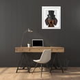 thumbnail image 3 of Fab Funky 20x24 White Modern Wood Framed Museum Art Print Titled - Dachshund, Formal Hound and Hat, 3 of 4