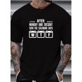thumbnail image 1 of Men's Trendy Letter After Print T-shirt, Casual Fashion Tee, Street Style Short Sleeve Crew Neck Shirt, 1 of 5