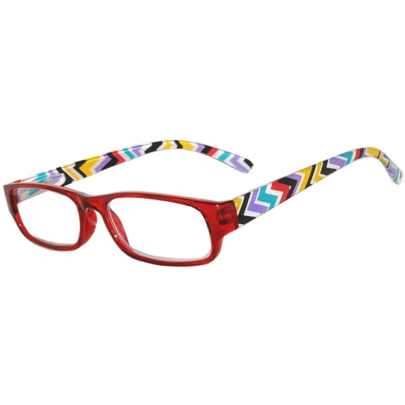 OWL® Reading Glasses - 5273 Colorful Chevron Pattern / Red