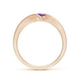 thumbnail image 2 of ANGARA Natural Bar-Set Solitaire Round Amethyst Bypass Ring in 14K Rose Gold for Women (Size-4mm) | February Birthstone, Birthday, Anniversary, Jewelry Gift for Women | Natural Amethyst Ring, 2 of 9