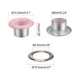 thumbnail image 2 of Unique Bargains 100 Pcs Œillets 1/4 Pouce (6mm) Trou d'Identification Métal Auto-Adhésif avec Rondelles pour Cuir Rose, 2 of 7