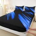 thumbnail image 3 of Homewish Abstract Geometric Striped Twin Sheet Sets,Line Pattern Twin Fitted Sheet,Black Red Flat Sheet For Kids,Super Cozy Room Decor,3 Pieces, 3 of 7