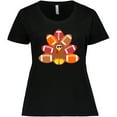 thumbnail image 3 of Inktastic Thanksgiving Cute Football Turkey Women's Plus Size T-Shirt, 3 of 5