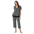 thumbnail image 6 of Layla Women's Sleepwear 2-Piece Knit Short Sleeve Top and Pant Pajama Set, Sizes XS-4X, 6 of 6