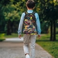 thumbnail image 2 of KUIFORTI Colorful Dinosaur Truck Kids Backpack 17 Inch Childrens School Bag with Side Pockets Adjustable Straps for Boys Elementary Middle Back to School Gifts for Students, 2 of 7