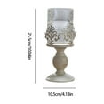 thumbnail image 3 of Luxcidy Vintage Distressed Ivory Hurricane Candle Holders, Versatile Metallic Pedestal Glass Floral Centerpiece Base for Wedding Party Home Decoration Fireplace Mantel Decoration, 3 of 7
