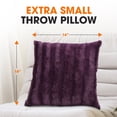 thumbnail image 5 of Cheer Collection Set of 2 Faux Fur Throw Pillows 16" x 16" - Purple, 5 of 5
