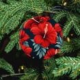 thumbnail image 5 of Christmas Ceramic Ornament Red Hawaiian Hibiscus Flower Double Sided Porcelain 3 Inch Summer Tropical Flowers Christmas Tree Ceramic Ornament Decoration Merry Xmas for Family & Friends, 5 of 8