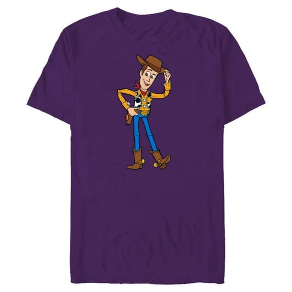 Disney Pixar Toy Story 4 Hello Woody Cowboy T-Shirt- Short Sleeve Blended T-Shirt for Adults - Customized-Purple