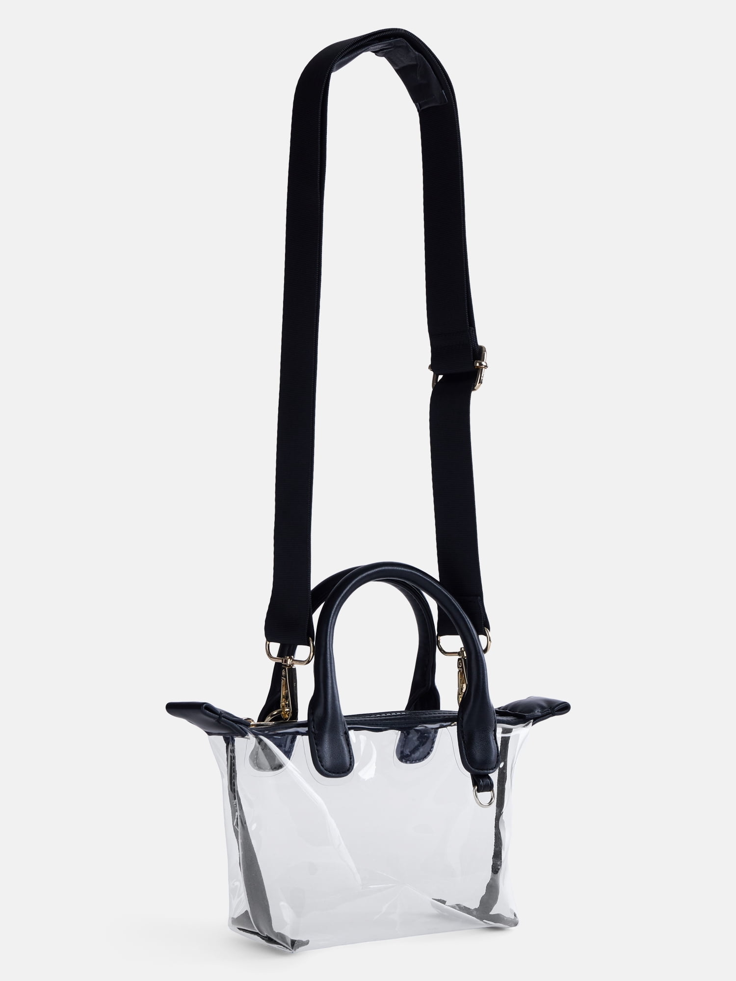 No Boundaries Women's Game Day Clear Mini Tote Bag, Black