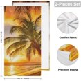 thumbnail image 2 of Beach Tropical Palms Tree Kitchen Hand Towels 2 PCS, Sunset Summer Fingertip Bath Towels Ultra Soft and Highly Absorbent, Decorative Face Towels Dish Washcloths, 28.3"x14.4", 2 of 5