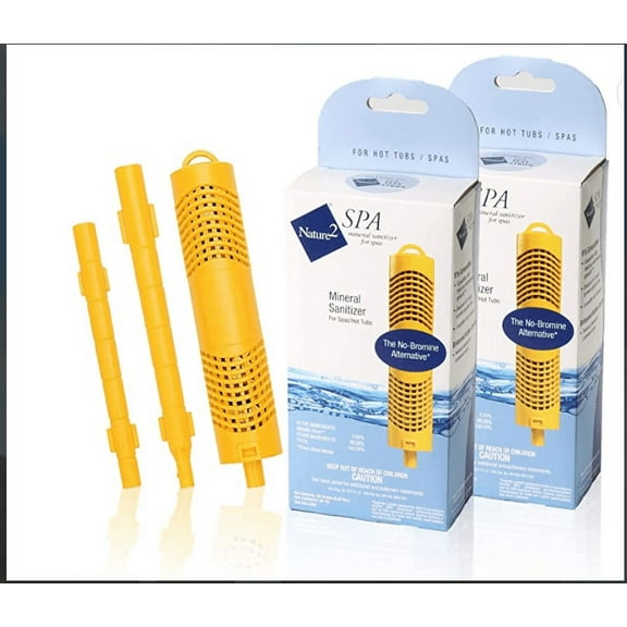 Nature2 Mineral Filter Rods Easy to Use Pool Filter Cartridges, ABS Yellow, 2 Boxes