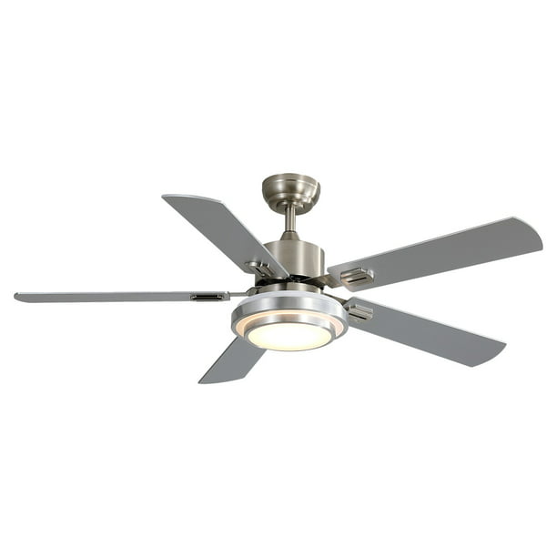 Ceiling Fan With Light And Remote Btmway Industrial Low Profile Flush Mount Fans For Bedroom Living Room Led W 5 Reversible Blades Adjustable Color Temperature Silver A5630 Com - How Low Is Too For A Ceiling Fan