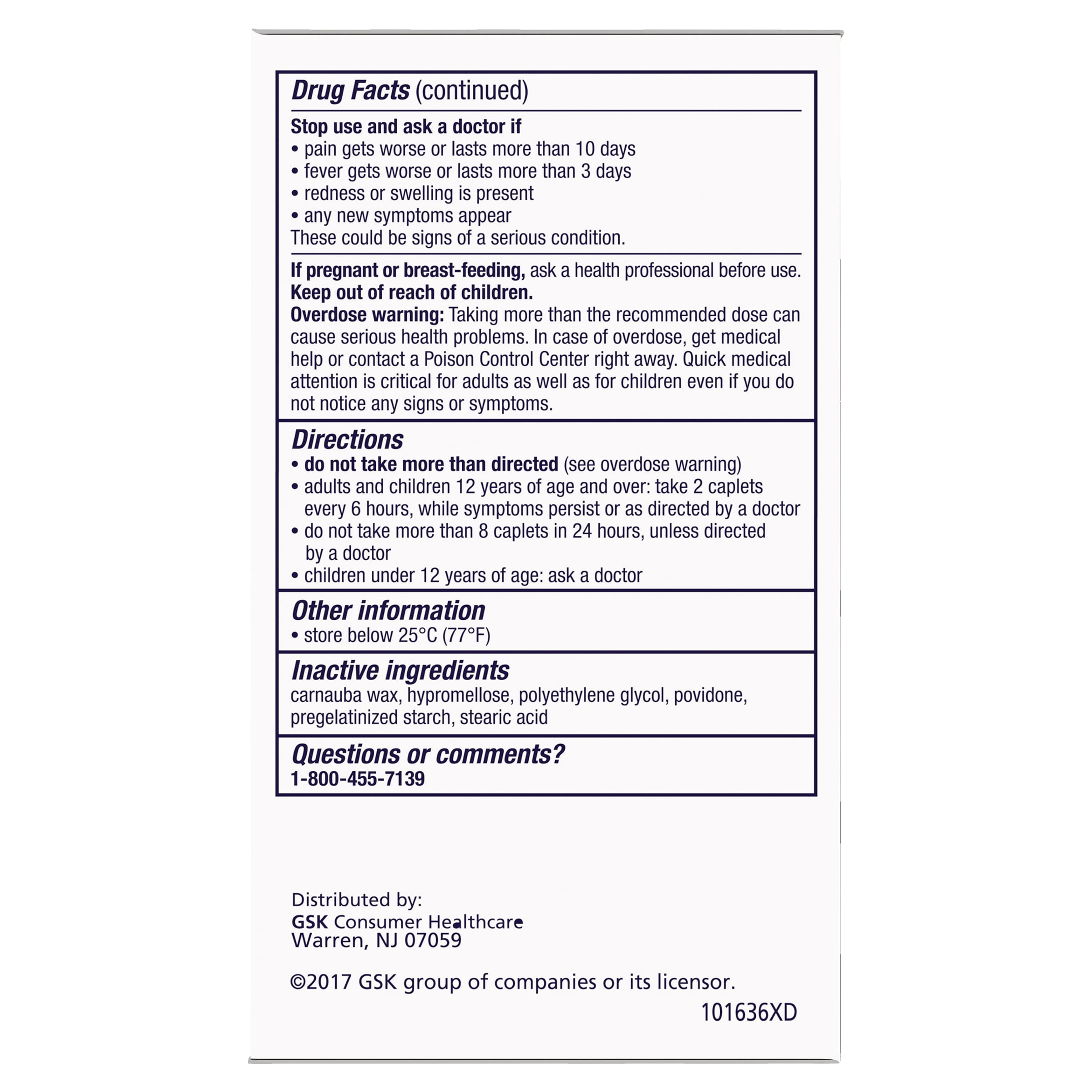(2 pack) Panadol Extra Strength for Tough Pain Treatment, Migraine, Toothache, Menstrual Pain, 100 Caplets