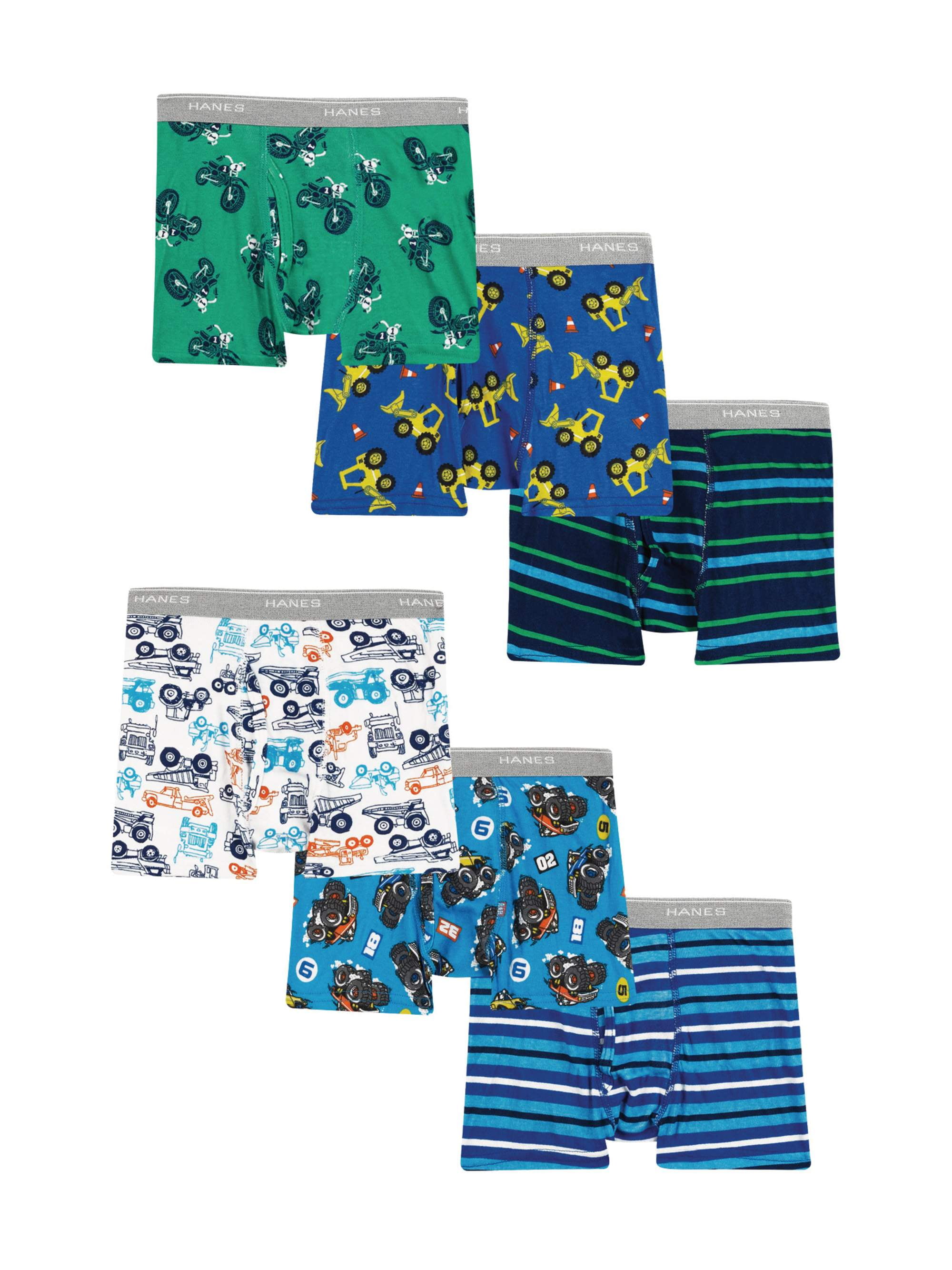 Hanes Toddler Boys' Tagless Boxer Briefs, 6Pack