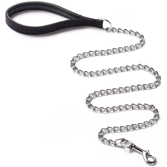 Heavy Duty Dog Leash, Metal Dog Leash Dog Chain with Padded Handle for Large & Medium Size Dogs.