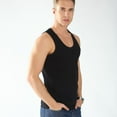 thumbnail image 2 of SWSMCLT Men's Plus Size Tank Top Workout Casual Spandex Thin Cozy Summer Stretchy Top Sleeveless Vest Cotton Black Medium, 2 of 4